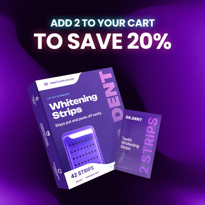 Experience a Dazzling Smile with DRDENT Purple Teeth Whitening Strips - 7/21 Sessions of Gentle, Peroxide-Free Whitening for Sensitive Teeth