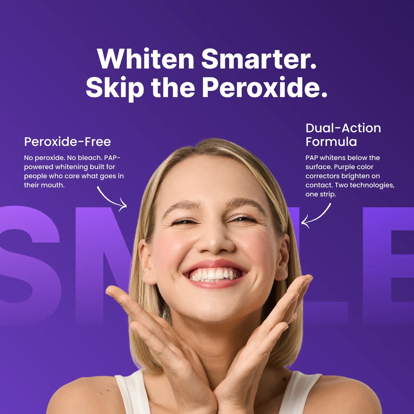 Experience a Dazzling Smile with DRDENT Purple Teeth Whitening Strips - 7/21 Sessions of Gentle, Peroxide-Free Whitening for Sensitive Teeth