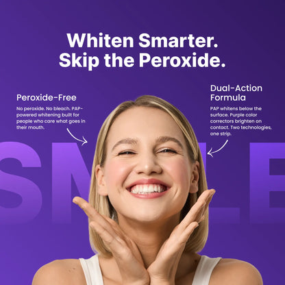 Experience a Dazzling Smile with DRDENT Purple Teeth Whitening Strips - 7/21 Sessions of Gentle, Peroxide-Free Whitening for Sensitive Teeth